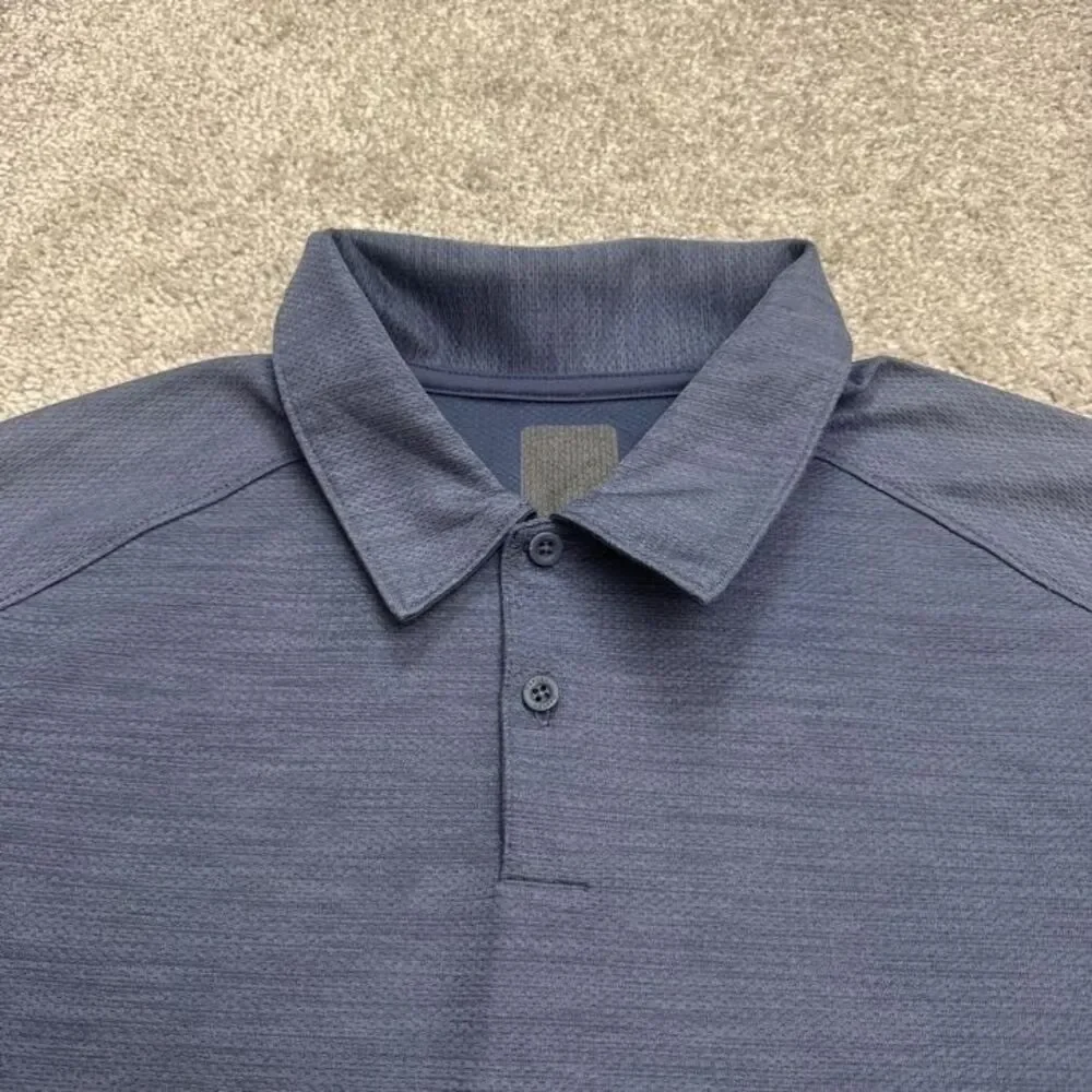 Oakley Performance Golf Polo Shirt Mens Medium Heather Blue Activewear Athletic